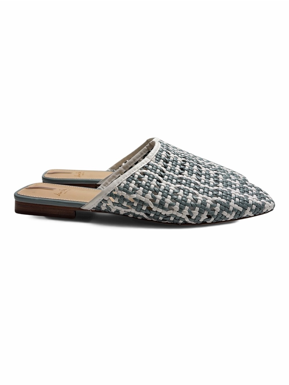 Sam Edelman Leona Gray & White Woven Slide Mules Size 9.5 - Picture 7 of 15